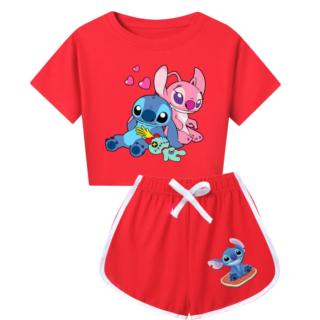 Short Outfits T-Shirt Now Trousers Tracksuit PJ's Sets Kids Lilo & Stitch-