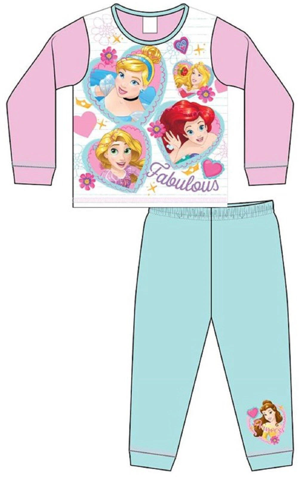 Girl's DISNEY PRINCESS Pyjamas / PJs in a Choice of 3 Styles - 18 months-5 years