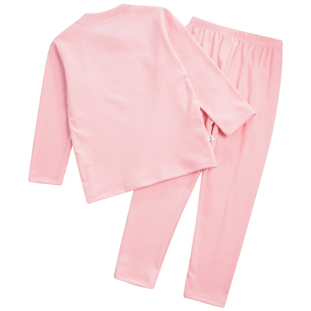 Kids Boys Girls Tees Elastic Top Pajamas Sleepwear Letter Print Set Thermal