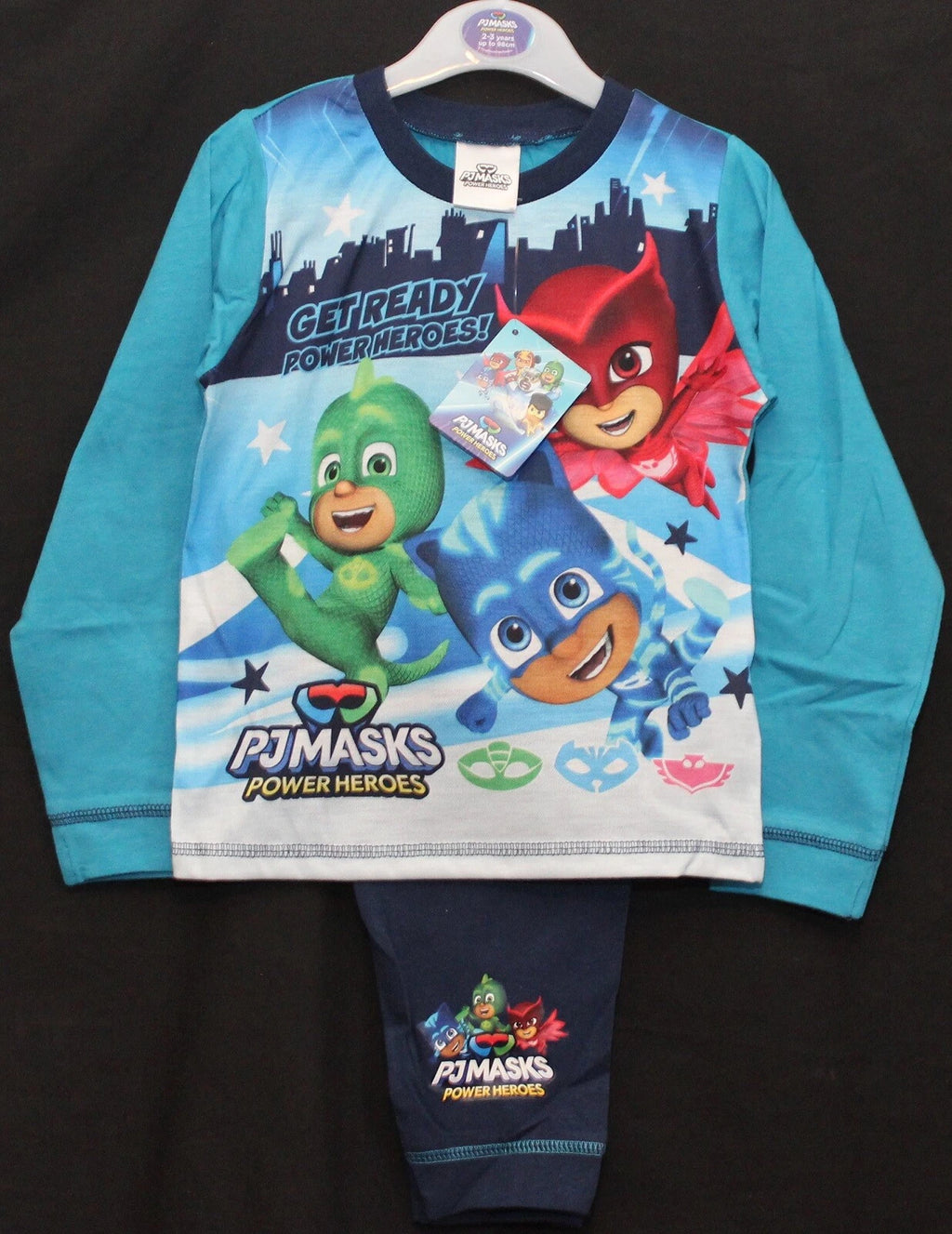 PJ MASKS Boys Pyjamas /Blue CATBOY, OWLETTE & GEKKO PJs -Sizes 18 Months-5 Years