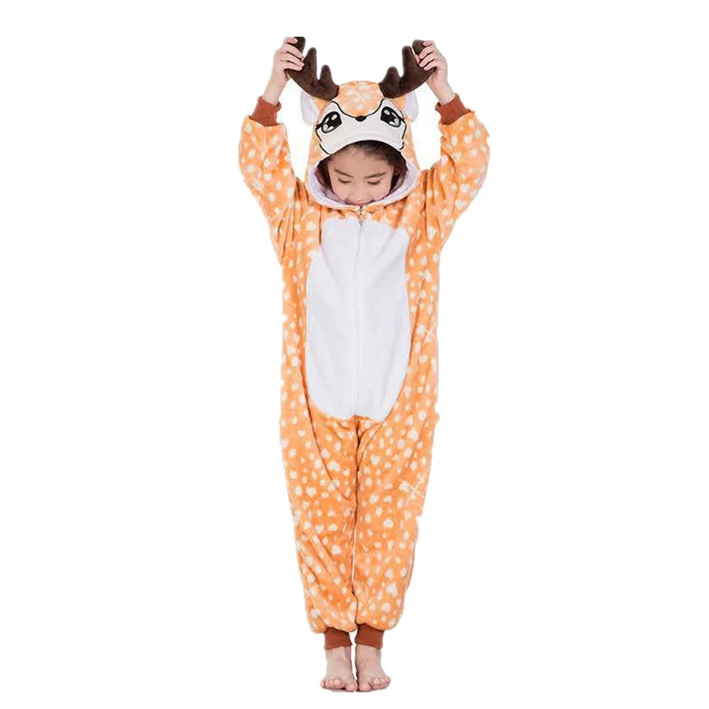 One-Piece Kid's Animal Pajamas Bathrobe Halloween Cosplay Costume Sleepwear