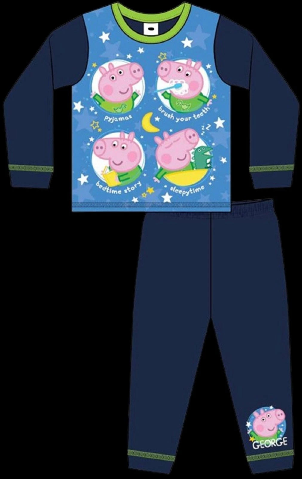 GEORGE PIG Boy's Pyjamas /PEPPA PIG Long-Sleeved PJs Sizes 18 months-5 years