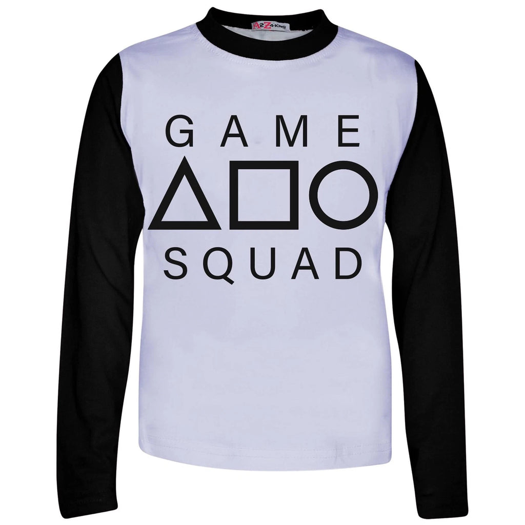 Kids Girls Boys Black Game Squad Cosplay Pyjamas Sleepwear PJs 2 Piece Set