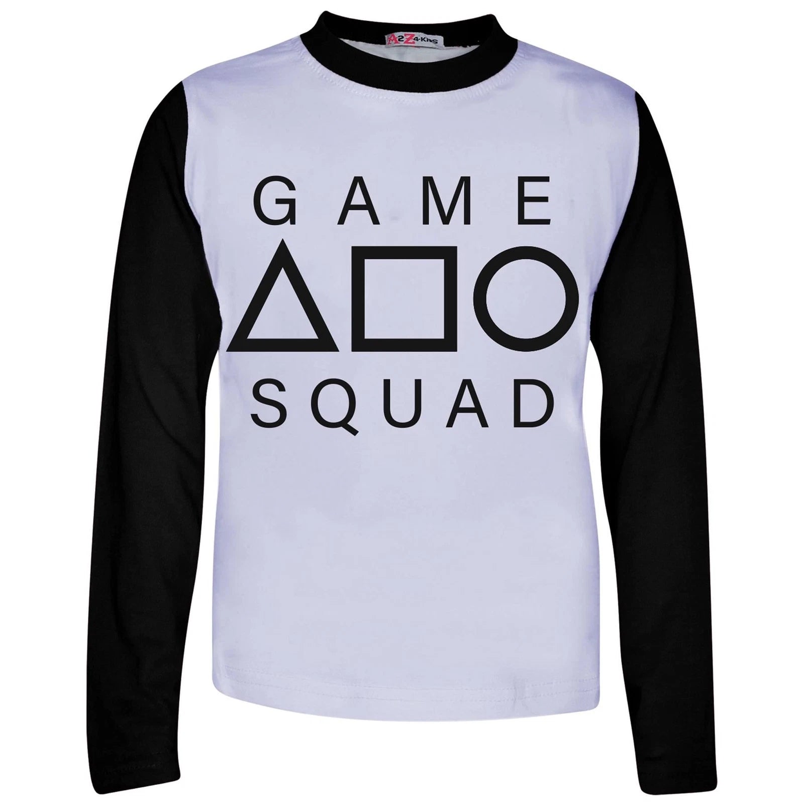 Kids Girls Boys Black Game Squad Cosplay Pyjamas Sleepwear PJs 2 Piece Set