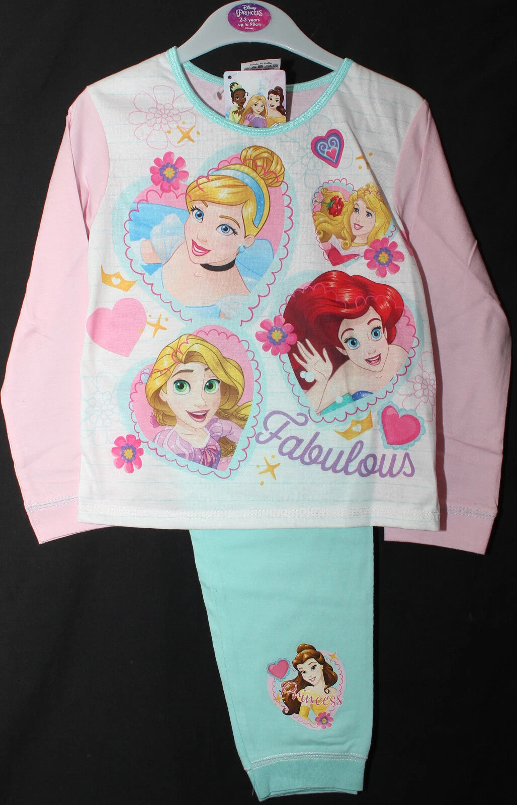Girl's DISNEY PRINCESS Pyjamas / PJs in a Choice of 3 Styles - 18 months-5 years