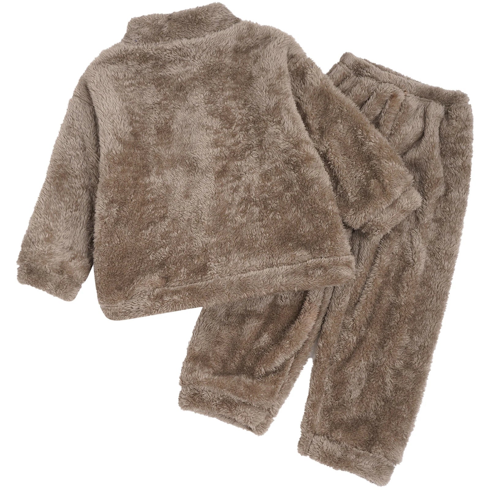 Girl Boy Sleepwear Zipper Pajamas Set Elastic Loungewear Outerwear Nightwear