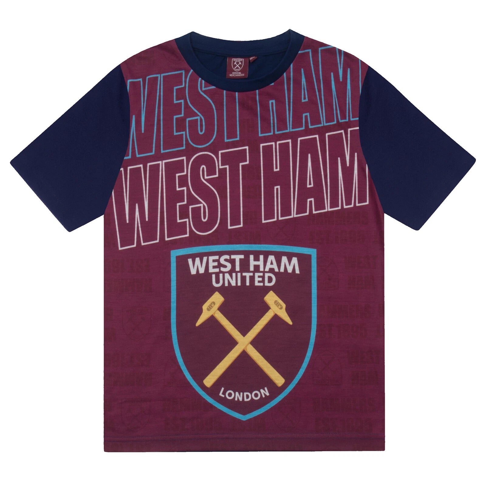 West Ham United FC Boys Pyjamas Short Kids OFFICIAL Football Gift