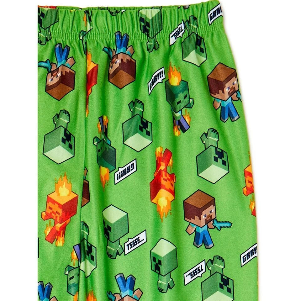Minecraft / Ryan's World Superhero / SpongeBob Boys Long Sleeve Pajamas 2-PC Set