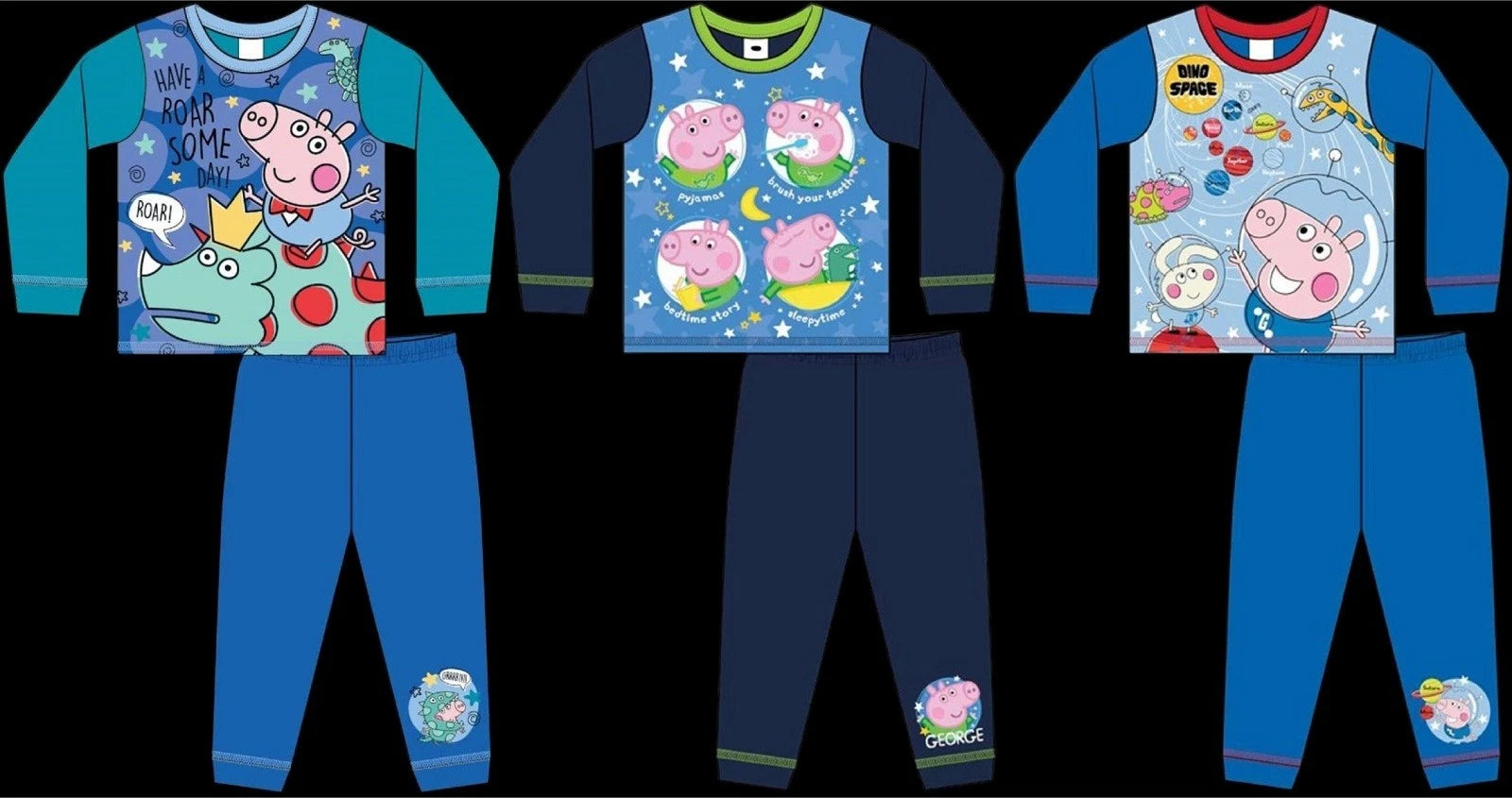 GEORGE PIG Boy's Pyjamas /PEPPA PIG Long-Sleeved PJs Sizes 18 months-5 years