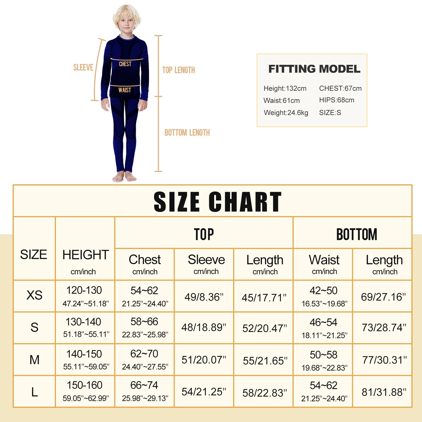 Kids Thermal Underwear Set Soft Fleece Lined Long Johns Warm Baselayer For Ski