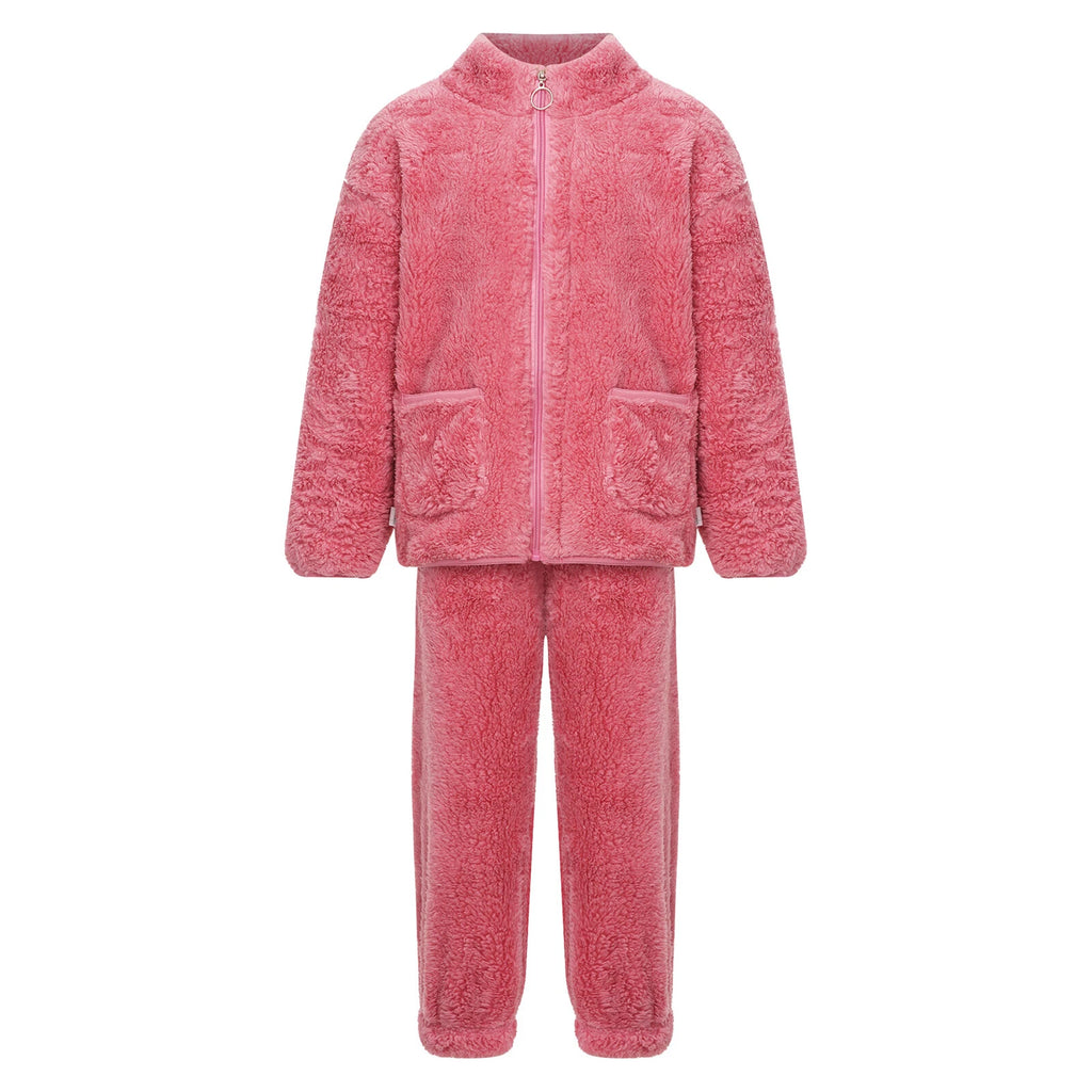 Unisex Kids Outfits Warm Set Girls Sleepwear Training Homewear Tops Pajamas