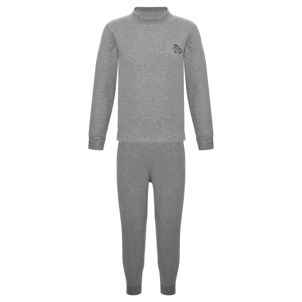 Kids Boys Girls Underwear T-shirt Pajama Set With Pants Nightwear Winter Tops