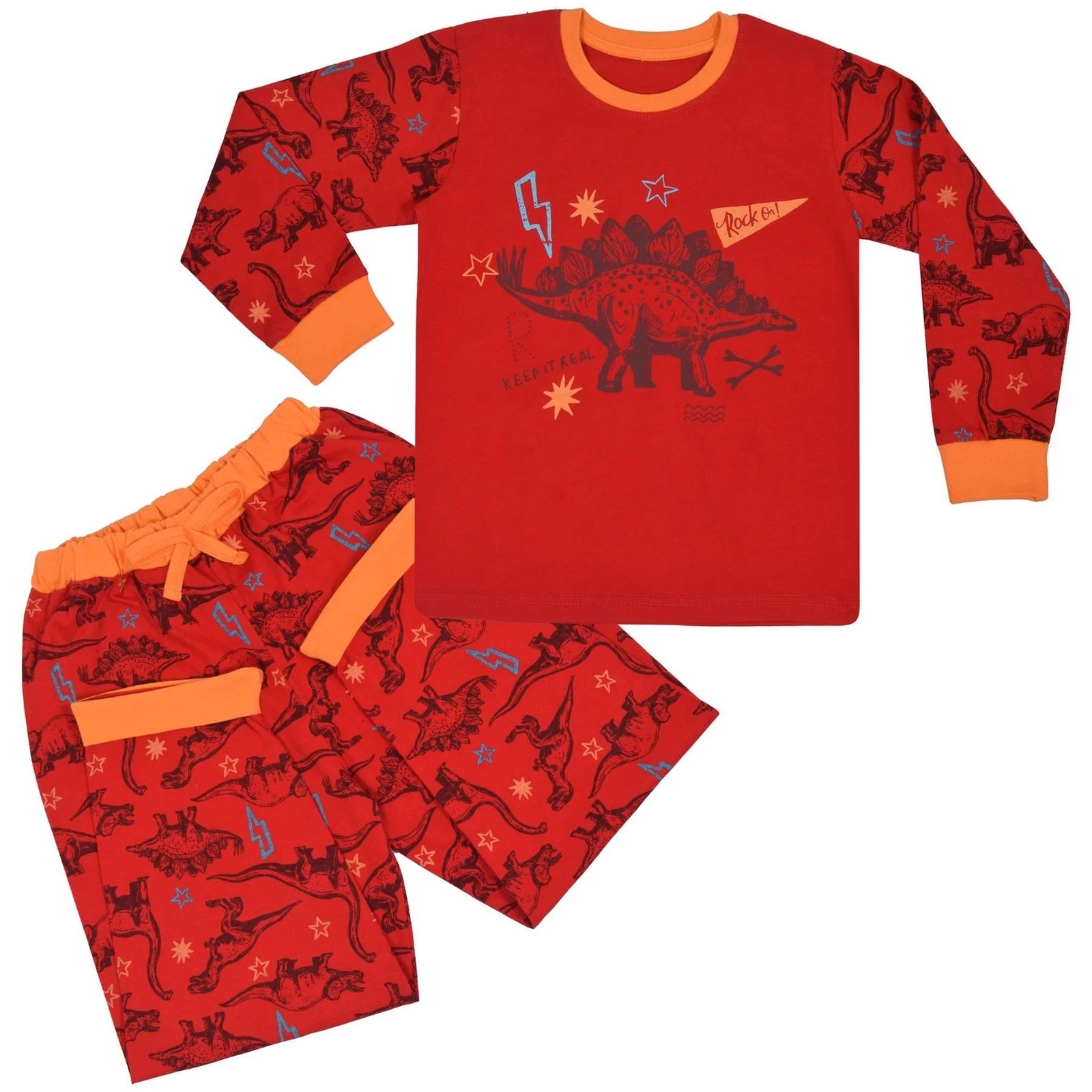 Kids Boys Dinosaur Pajamas Kids PJS 2 Piece Dino Set Lounge Costume-
