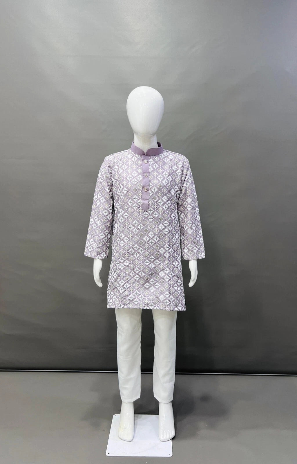 Kids Kurta Pajama Set Wedding Party Sequins Kurta Pyjama Traditional Silk Kurtas