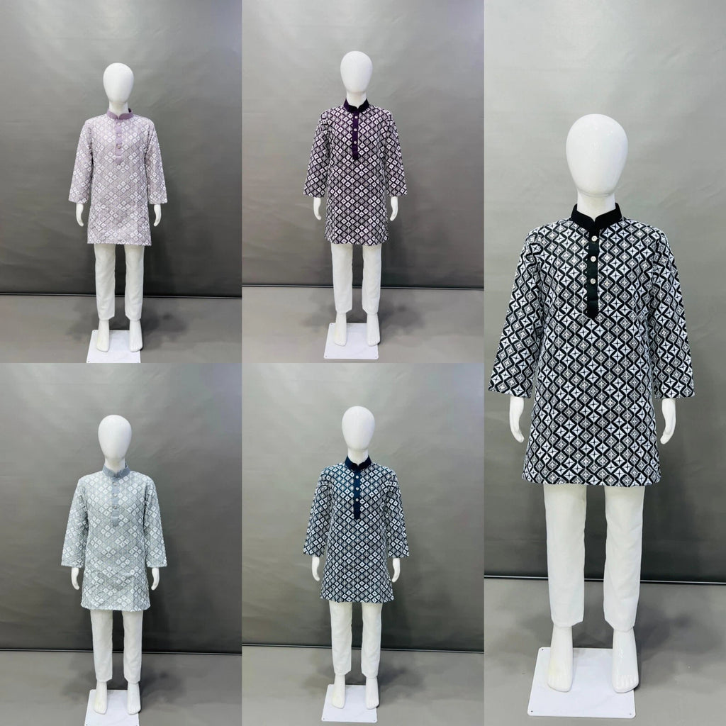 Kids Kurta Pajama Set Wedding Party Sequins Kurta Pyjama Traditional Silk Kurtas