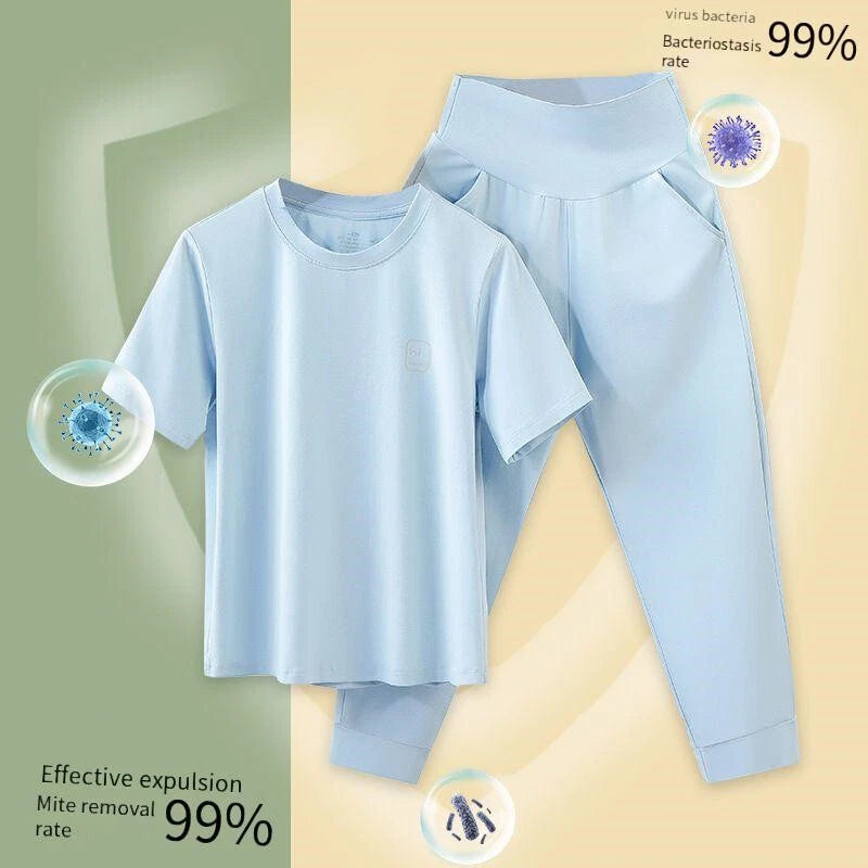 Pajama Set for Boys and Girls Spring Summer Thin Children's Anti Mite Homewear