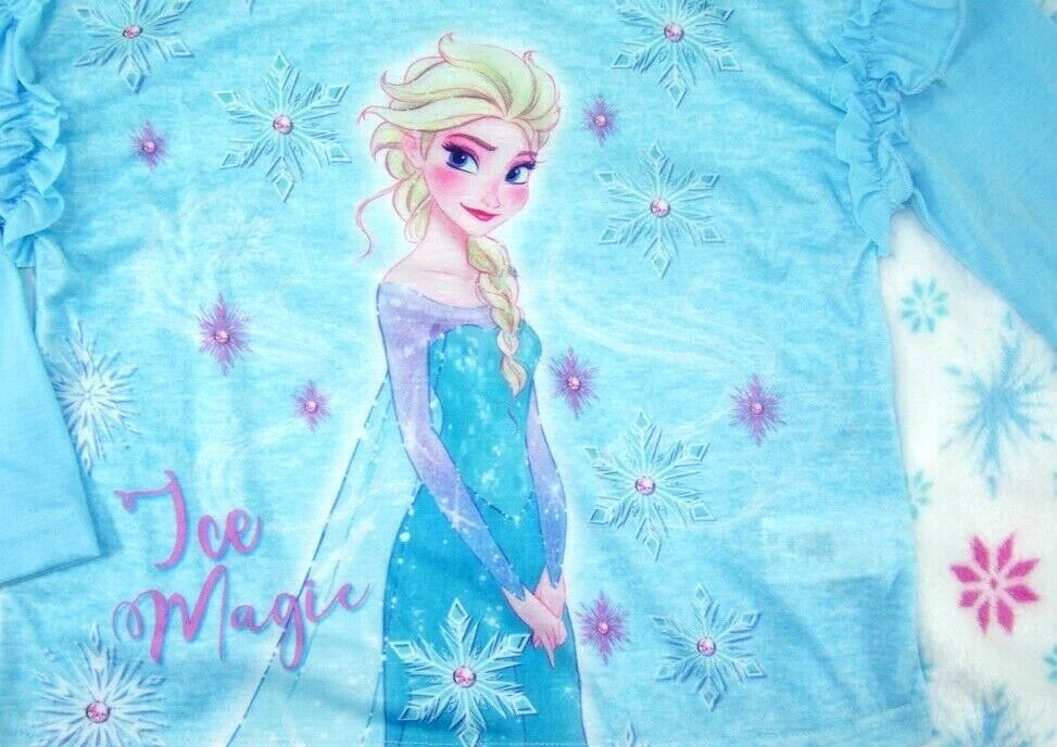Disney Frozen Little Girls  2 Pc Fleece Pajama Set NWT  Ice Magic   Size 4
