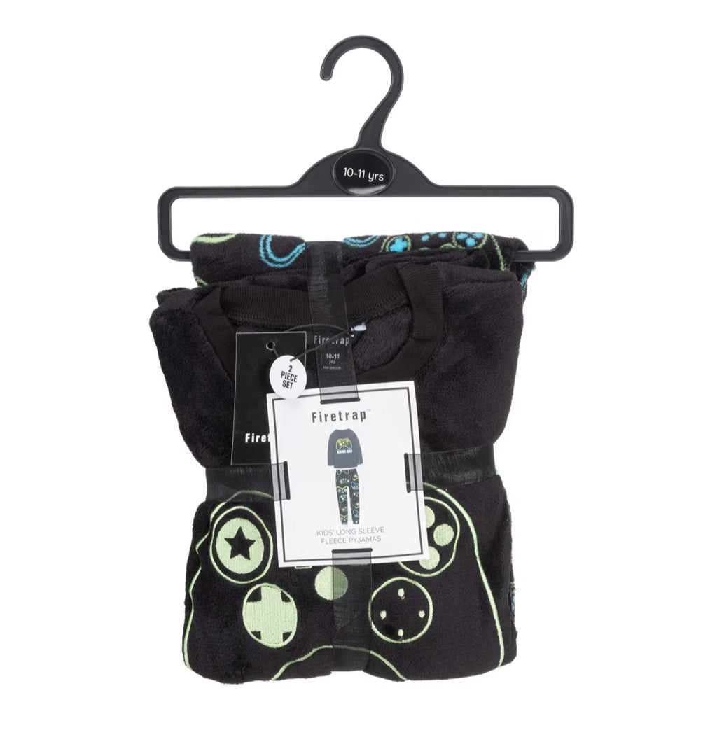 Boys Kids GAMING SOFT FLEECE PYJAMAS GAMER Top & Pants Pjs Set 6-15 Yrs