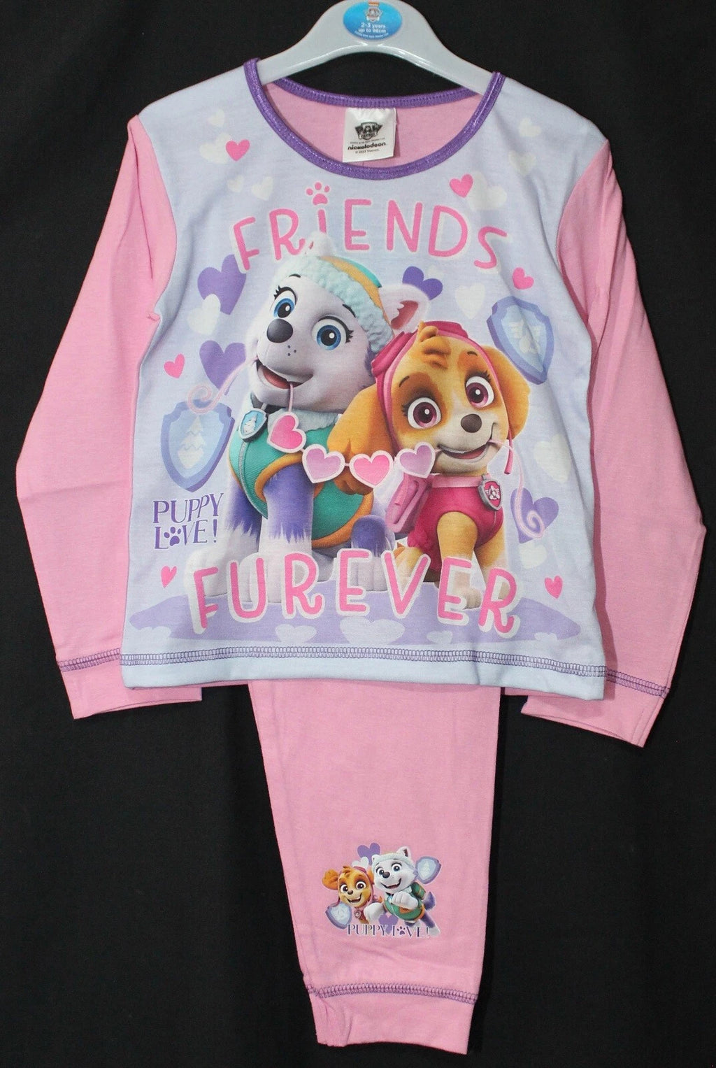 Girls PAW PATROL Pyjamas /Pink SKYE & EVEREST PJs Sizes 18 Months-5 Years