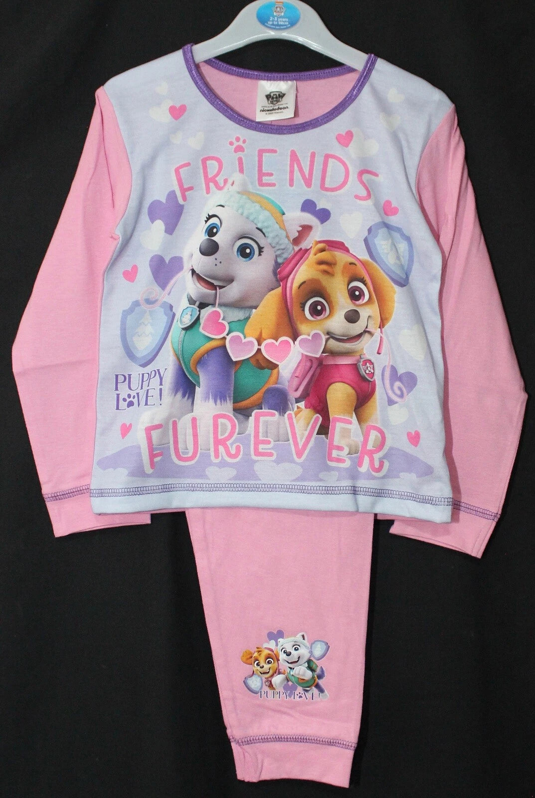 Girls PAW PATROL Pyjamas /Pink SKYE & EVEREST PJs Sizes 18 Months-5 Years