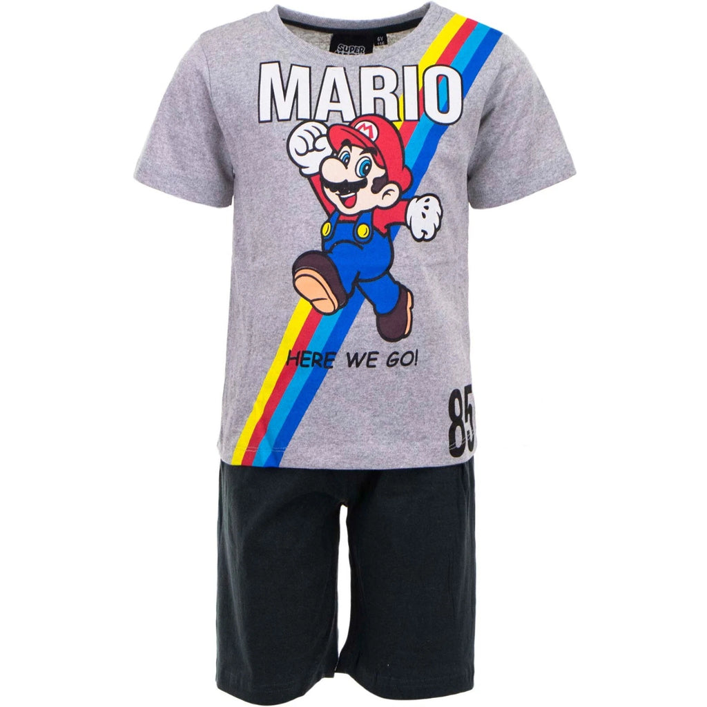 Boys Kids Children Super Mario Short Sleeve Pyjamas T-Shirt Shorts Age 2-8 Years