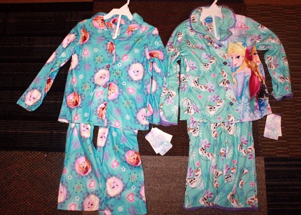 NEW Girls Disney Princess Frozen Winter 2 piece pajama set Anna/Elsa sz 6 or 8