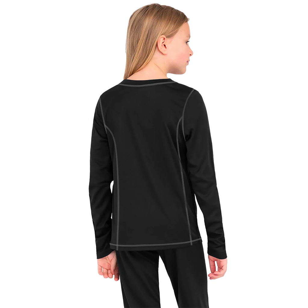 Kids Thermal Underwear Set Soft Fleece Lined Long Johns Warm Baselayer For Ski