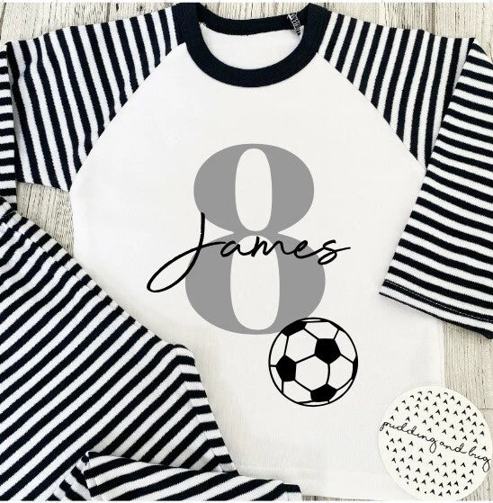 when i wake up i will be football birthday pyjamas boys pjs age one to ten