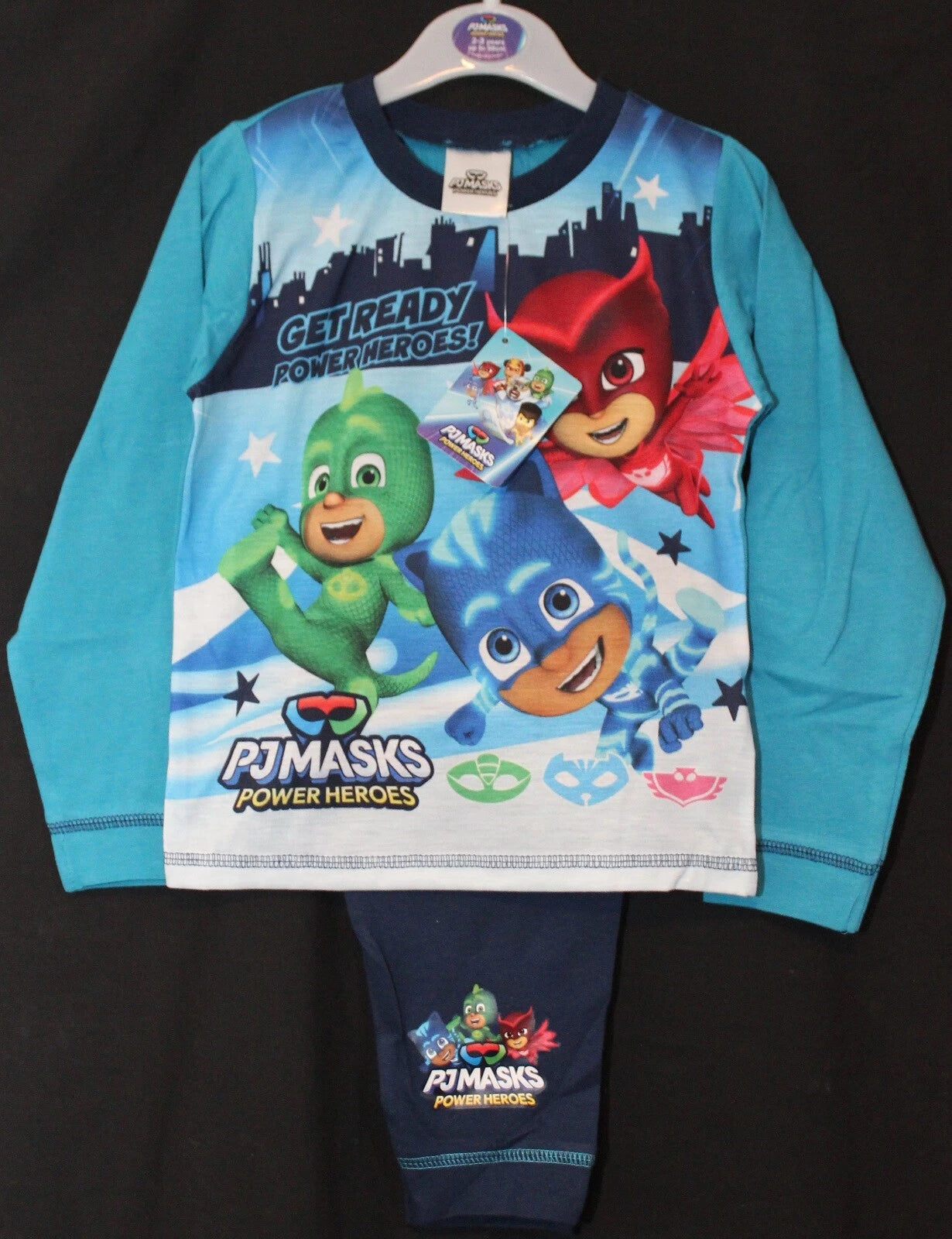 PJ MASKS Boys Pyjamas /Blue CATBOY, OWLETTE & GEKKO PJs -Sizes 18 Months-5 Years