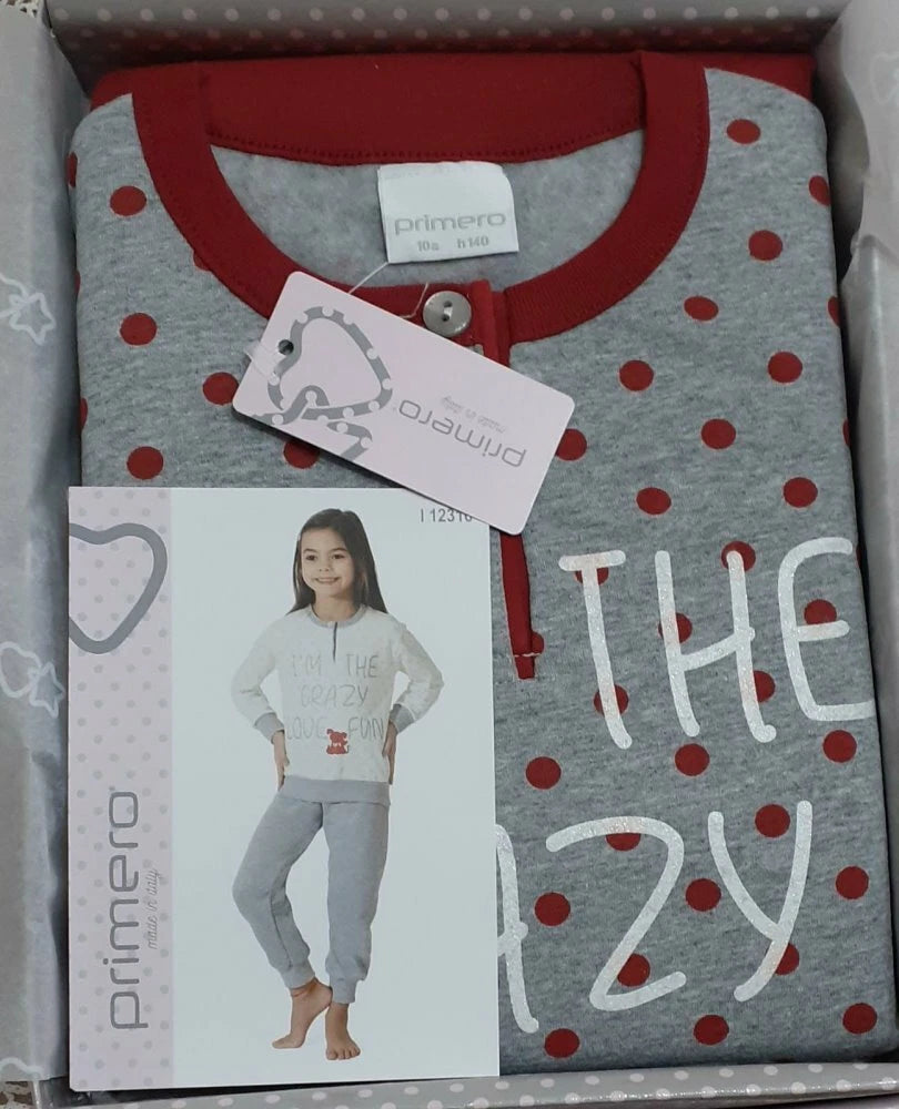 Serafino Girl Long Sleeve Cotton Fleece Pyjamas Primero