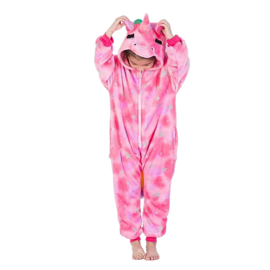 One-Piece Kid's Animal Pajamas Bathrobe Halloween Cosplay Costume Sleepwear