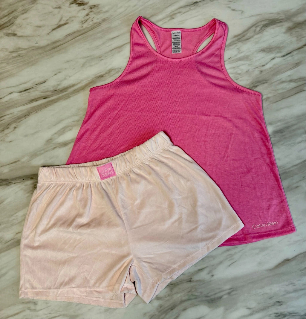 Ck Calvin Klein-Boys Short Sleeve Button-down Shirt and Shorts Pajama Set 3 NEW