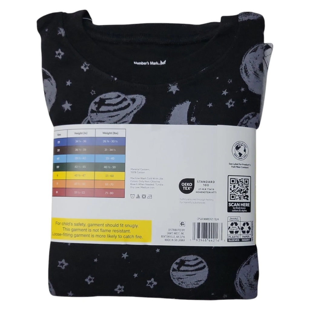 Member's Mark Boys 4-Piece Soft Organic Cotton Pajama