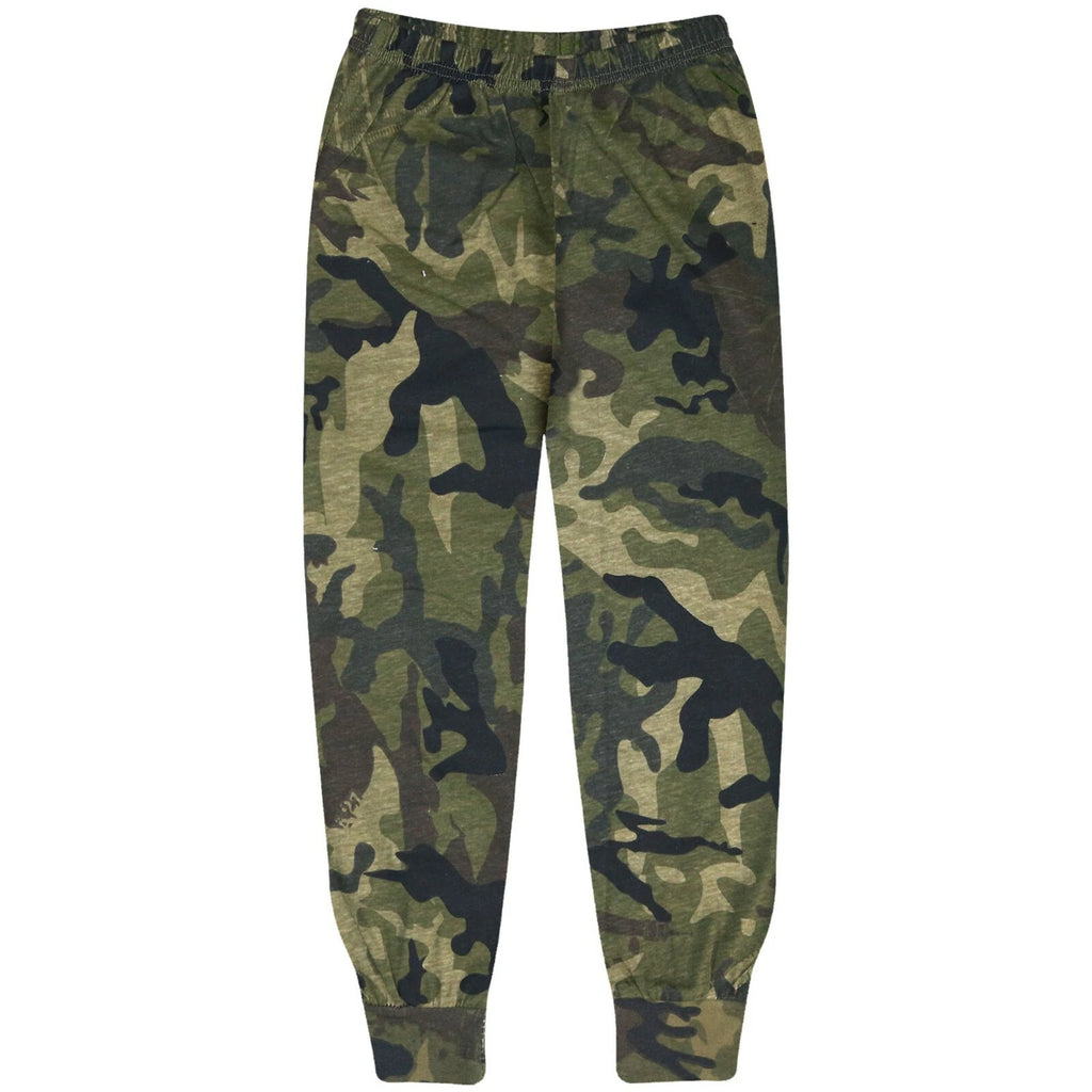 Kids Boys Girls Pjs Contrast Camouflage Green Plain Stylish Pyjamas Set 2-13 Yr