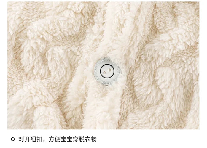 Winter Flannel Pajamas Sets Baby Boys Girls Clothes Warm Hooded Sleepwear Pijama