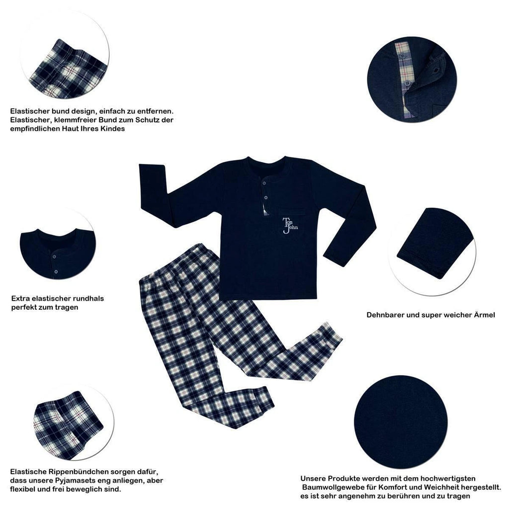 Boys Pajamas Cotton Set Two Piece Pajamas Home Suit Sleepwear-