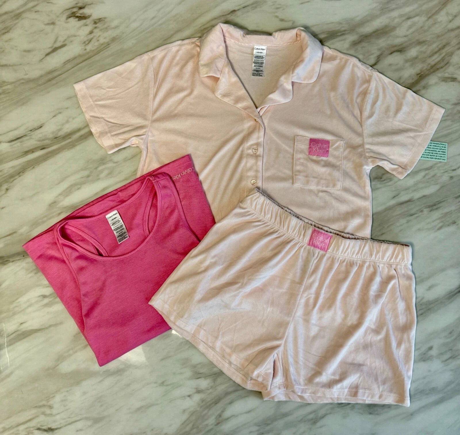 Calvin Klein Ck Youth 3 Piece Sleepwear Pajama SET Blue Green Pink BOY GIRLS NEW