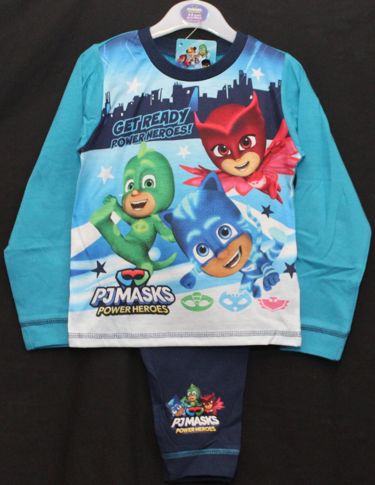 PJ MASKS Boys Pyjamas /Blue CATBOY, OWLETTE & GEKKO PJs -Sizes 18 Months-5 Years