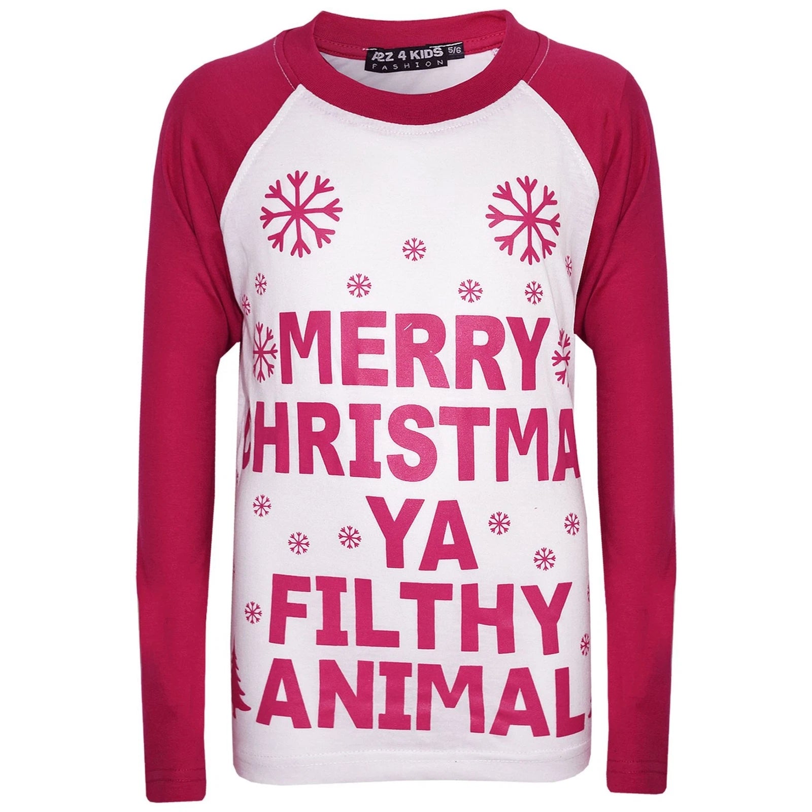 Kids Girls Boys PJ'S YA FILTHY Print Christmas Pyjamas Set 2-13