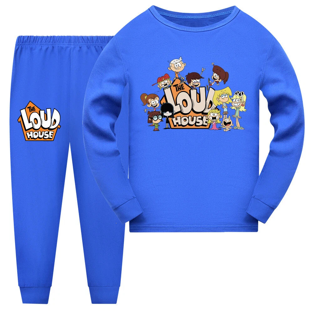 Popular The Loud House children's long sleeved T-shirt pajamas pants set gift