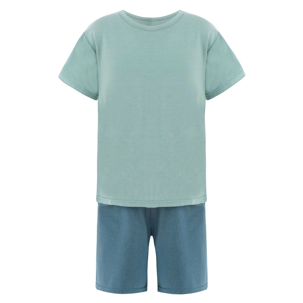 Kids Boys Girls Underwear T-shirt Pajama Set With Pants Nightwear Winter Tops