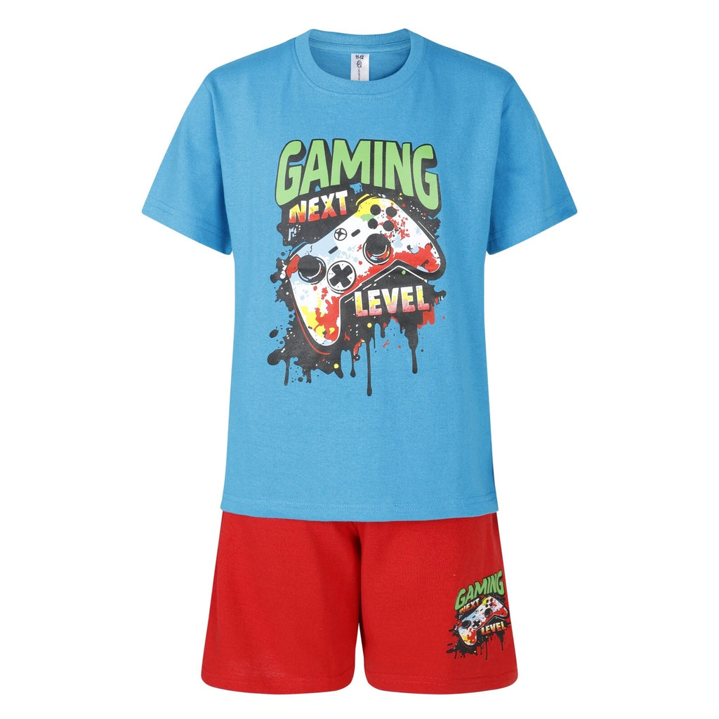 Boys Gamer Short Pyjama Set Kids Gaming Theme PJ Sets Nightwear 9 to 16 Years