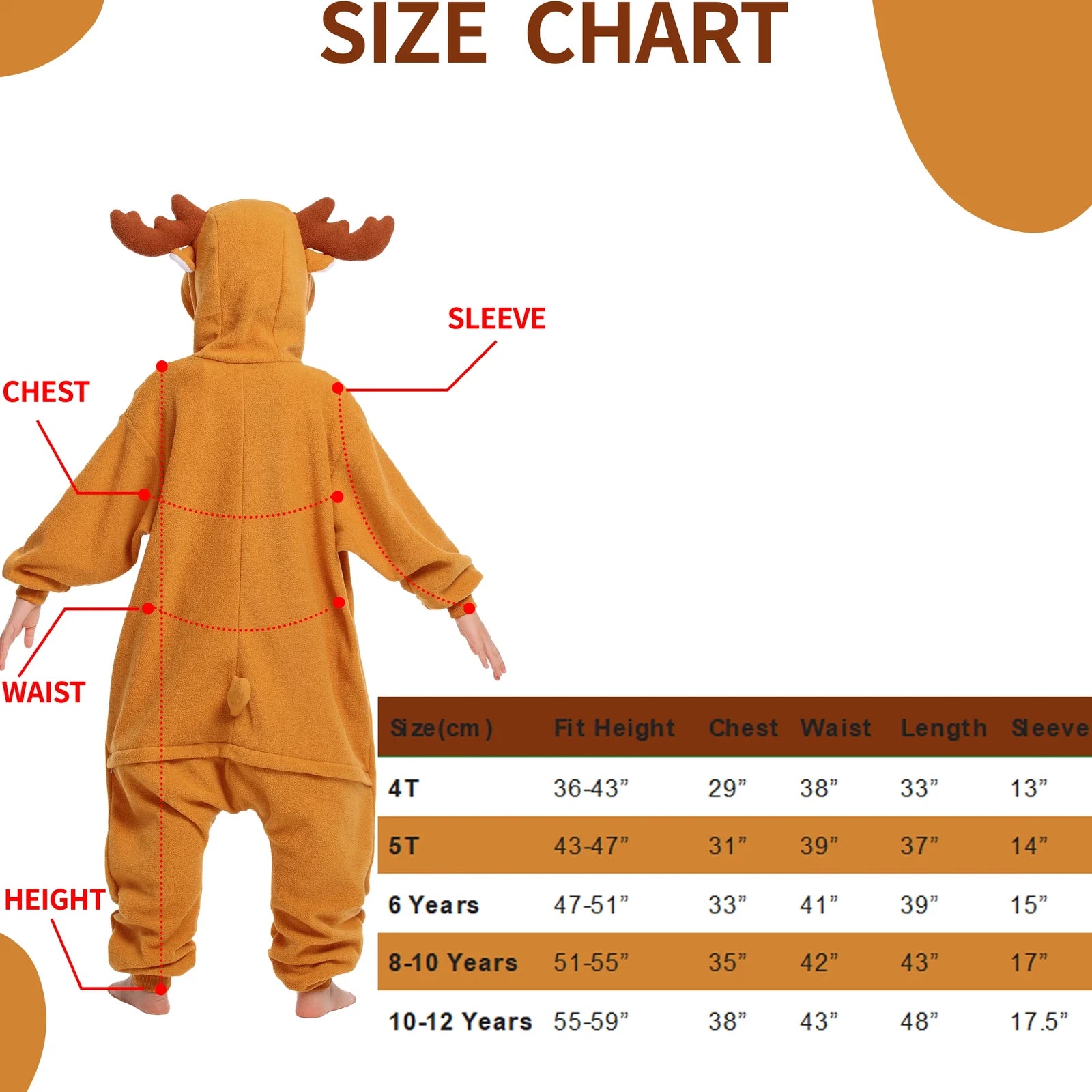 Kids Reindeer Unisex Pajamas Christmas Cosplay Costume Winter One-piece Honewear