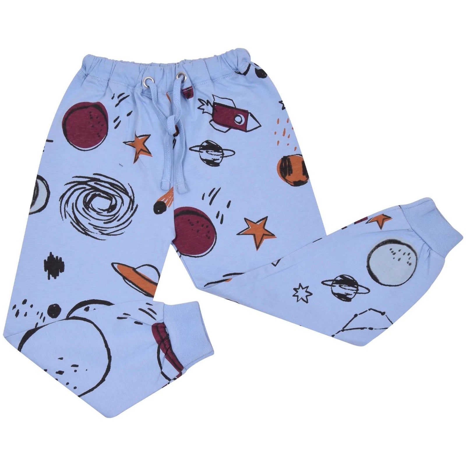Boys Rocket Spaceship Blast Off Pyjamas Children PJs 2 Piece Kids Sleepwear Set