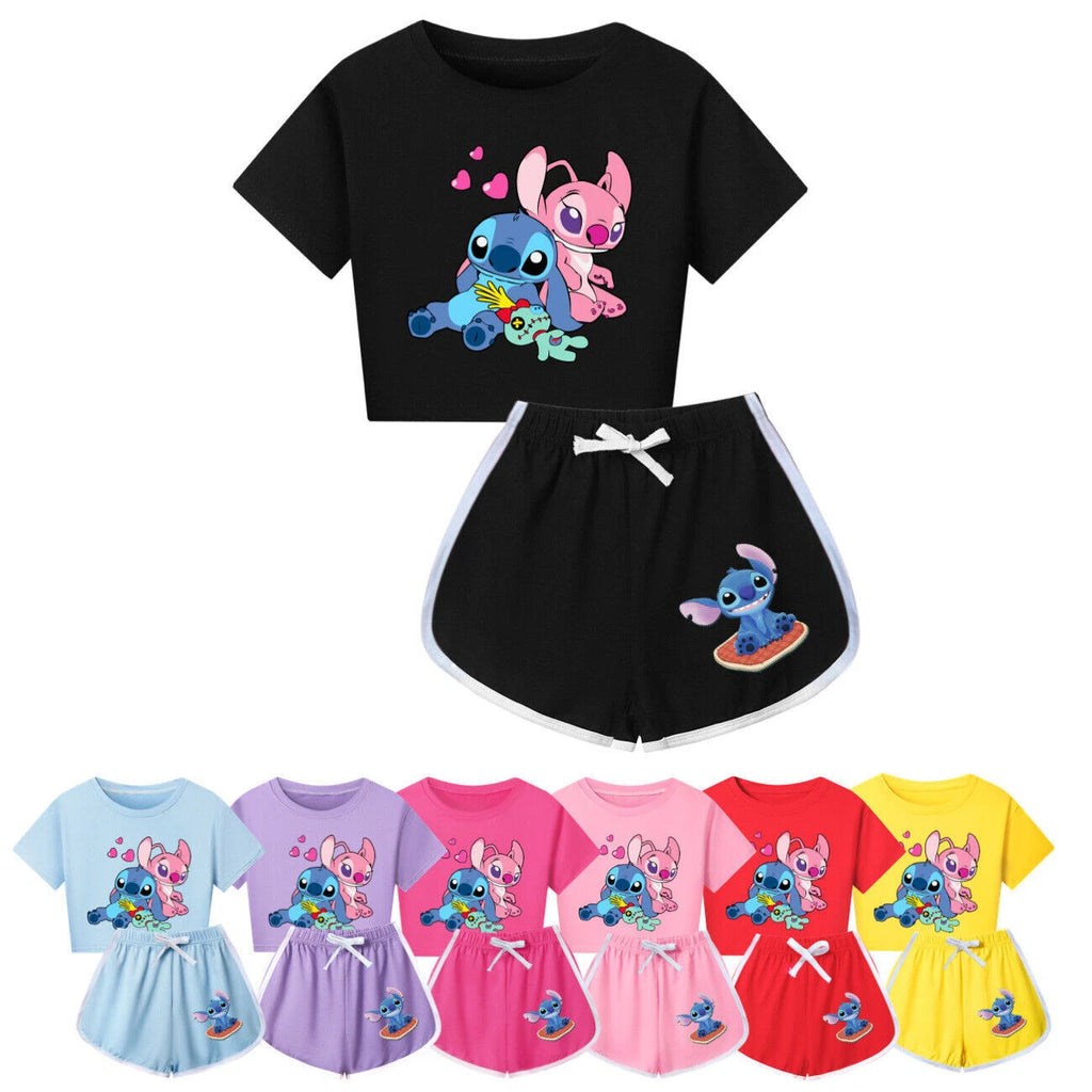 Short Outfits T-Shirt Now Trousers Tracksuit PJ's Sets Kids Lilo & Stitch-