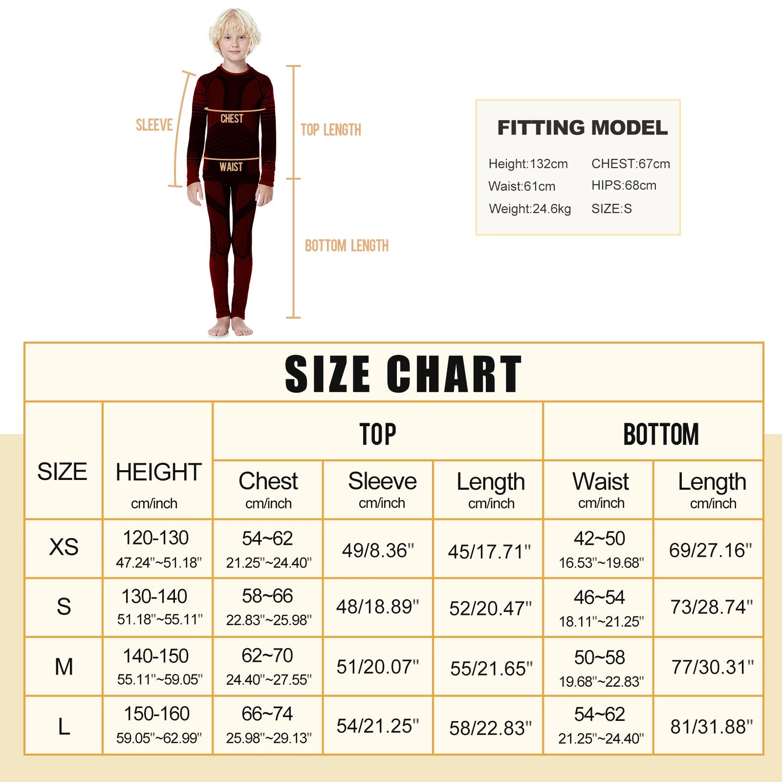 Kids Thermal Underwear Set Soft Fleece Lined Long Johns Warm Baselayer For Ski