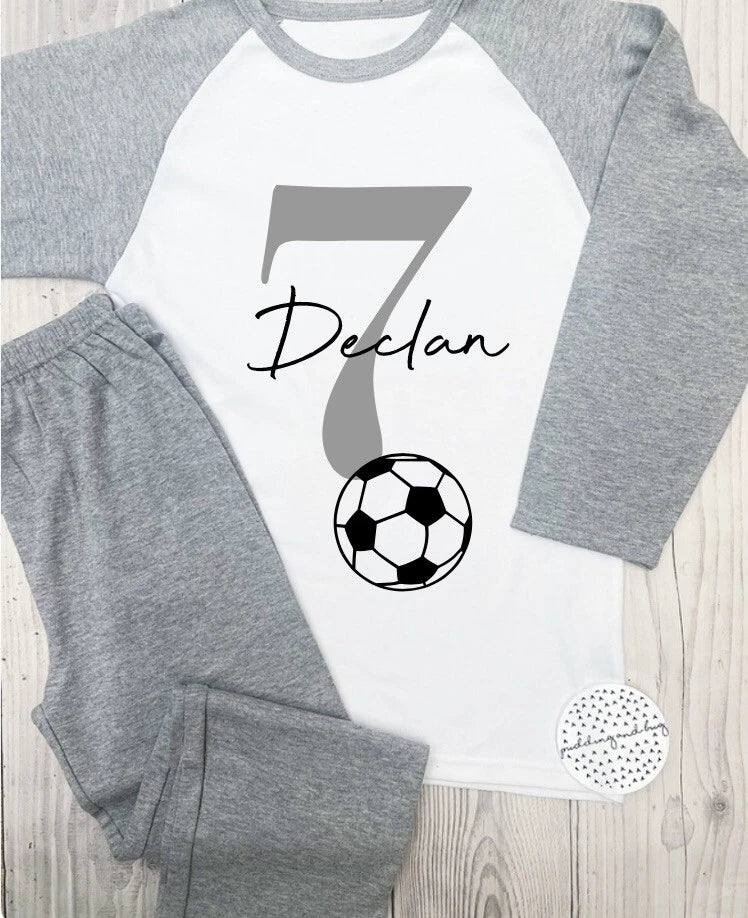 when i wake up i will be football birthday pyjamas boys pjs age one to ten