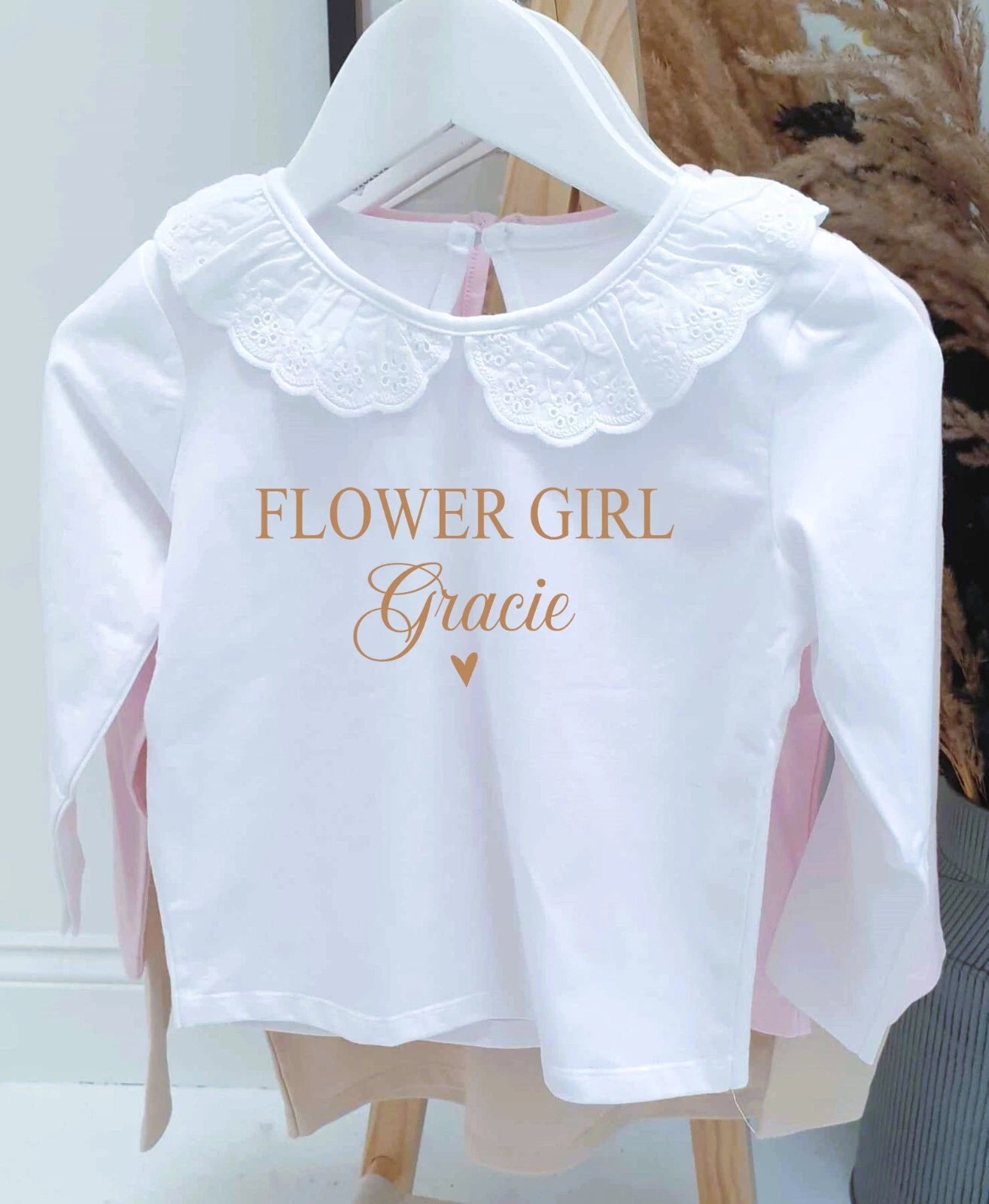 Personalised Flower Girl Pyjamas ~ Wedding Eve ~ Wedding Night ~ Flower ~ Heart