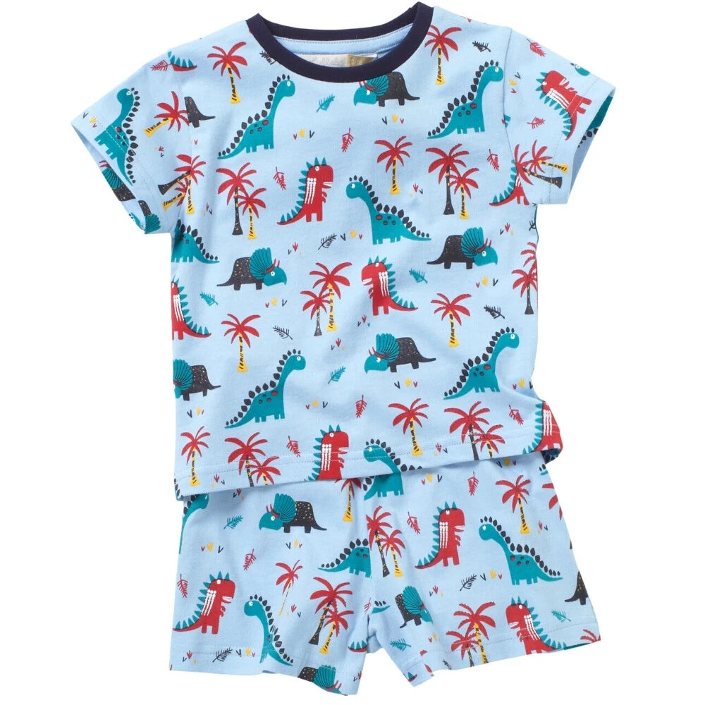 Boys Short Summer Pyjamas Dinosaur Shark Crocodile T-Rex Cotton 12mth-6yr Bedlam