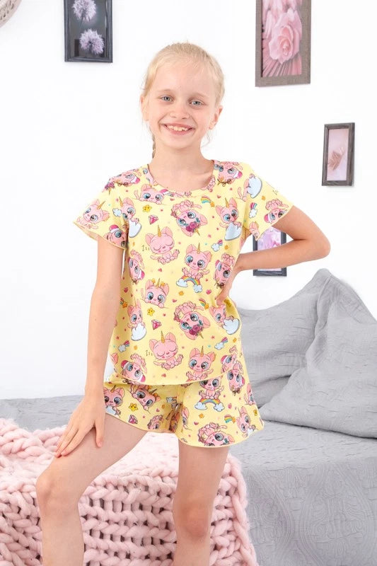 Girls' Stylish Pajama Set – Comfortable & Bright Print, Summer,  Nosi svoe 63...